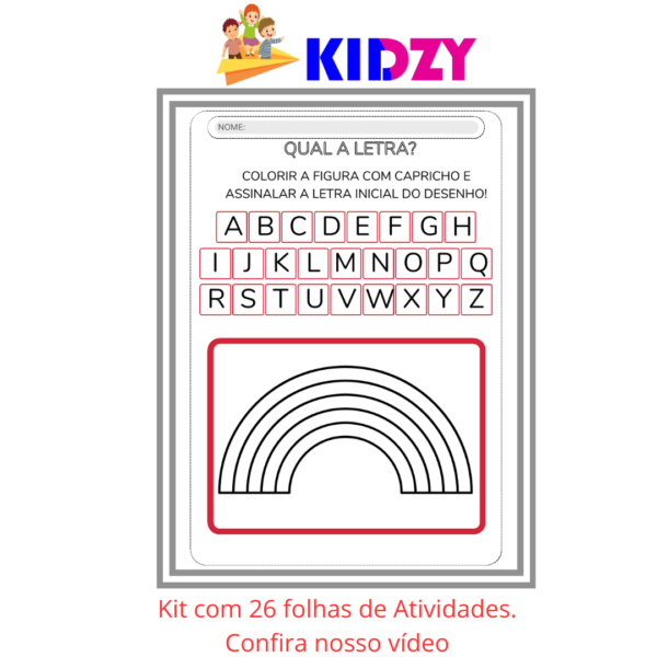Kidzy - Alfabeto - Colorir Letra Inicial