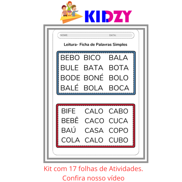 Kidzy - Ficha de Palavras